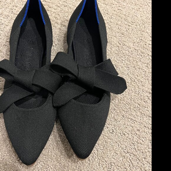 Rothy's size seven bow flats, black - Picture 1 of 5